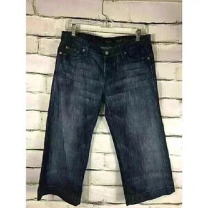 7 For All Mankind Crop Dojo / Wide Leg Stretch Denim Jeans / Size 30